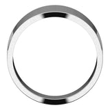14K White Gold Flat Tapered Wedding Band, 10 mm Wide