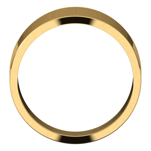 14K Yellow Gold Flat Tapered Wedding Band, 10 mm Wide
