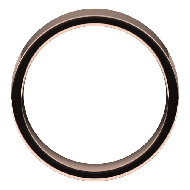 14K Rose Gold Flat Comfort Fit Light Wedding Band, 6 mm Wide