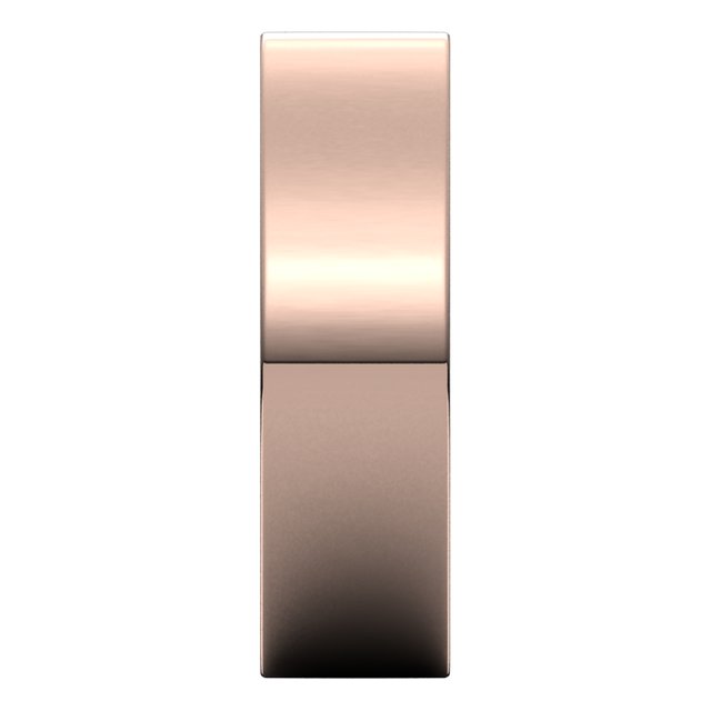 14K Rose Gold Flat Comfort Fit Light Wedding Band, 6 mm Wide