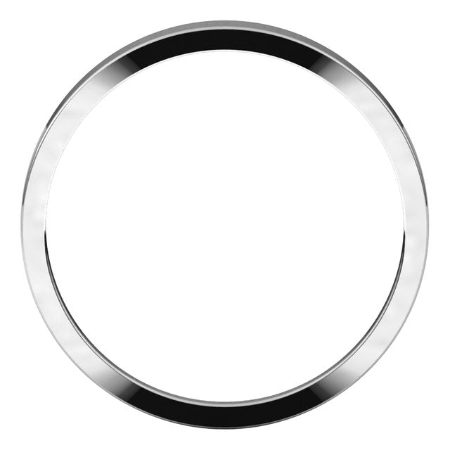 14K White Gold Flat Tapered Wedding Band, 2.5 mm Wide