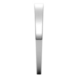 Platinum Flat Tapered Wedding Band, 2.5 mm Wide