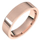 14K Rose Gold Flat Comfort Fit Light Wedding Band, 5 mm Wide