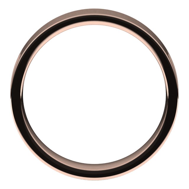 14K Rose Gold Flat Comfort Fit Light Wedding Band, 5 mm Wide