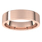 14K Rose Gold Flat Comfort Fit Light Wedding Band, 5 mm Wide