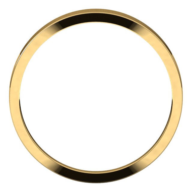 10K Yellow Gold Flat Tapered Wedding Band, 3 mm Wide