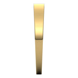 14K Yellow Gold Flat Tapered Wedding Band, 3 mm Wide