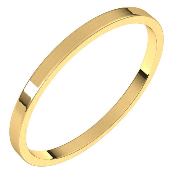 14K Yellow Gold Flat Ultra-Light Wedding Band, 1.5 mm Wide