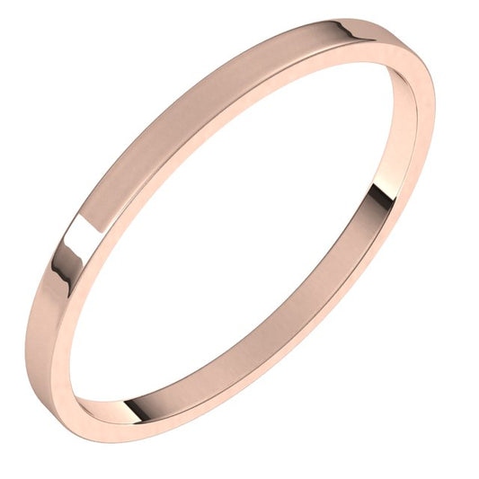 10K Rose Gold Flat Ultra-Light Wedding Band, 1.5 mm Wide