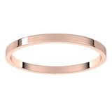 18K Rose Gold Flat Ultra-Light Wedding Band, 1.5 mm Wide