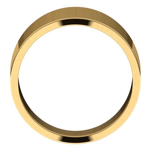 14K Yellow Gold Flat Tapered Wedding Band, 12 mm Wide