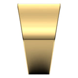 14K Yellow Gold Flat Tapered Wedding Band, 12 mm Wide