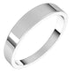 18K White Gold Flat Tapered Wedding Band, 4 mm Wide