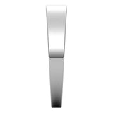 Sterling Silver Flat Tapered Wedding Band, 4 mm Wide