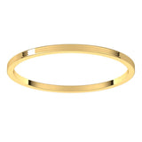 14K Yellow Gold Flat Ultra-Light Wedding Band, 1 mm Wide