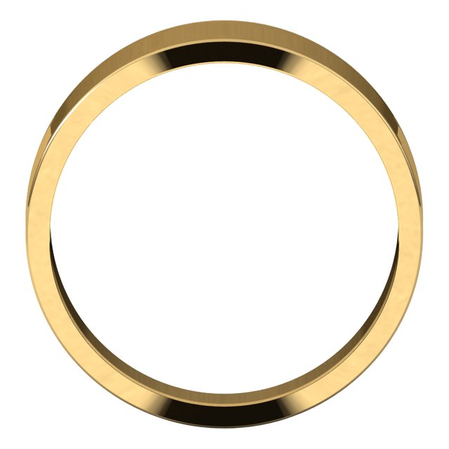 14K Yellow Gold Flat Tapered Wedding Band, 7 mm Wide