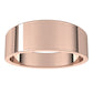 14K Rose Gold Flat Tapered Wedding Band, 7 mm Wide