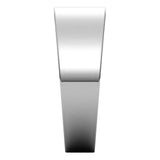 Sterling Silver Flat Tapered Wedding Band, 7 mm Wide