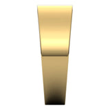 10K Yellow Gold Flat Tapered Wedding Band, 7 mm Wide