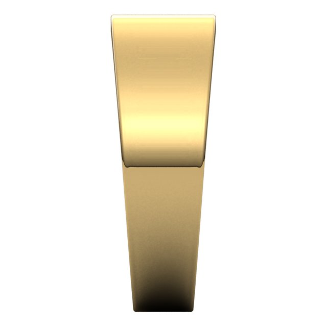 14K Yellow Gold Flat Tapered Wedding Band, 7 mm Wide