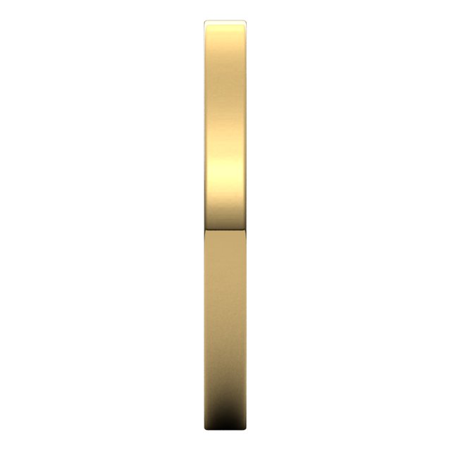 10K Yellow Gold Flat Ultra-Light Wedding Band, 2 mm Wide