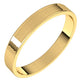 18K Yellow Gold Flat Ultra-Light Wedding Band, 3 mm Wide