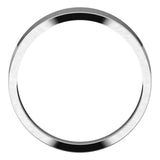 18K White Gold Flat Tapered Wedding Band, 5 mm Wide