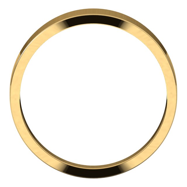 14K Yellow Gold Flat Tapered Wedding Band, 5 mm Wide