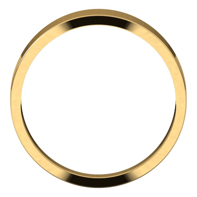 10K Yellow Gold Flat Tapered Wedding Band, 5 mm Wide