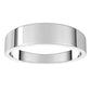 18K White Gold Flat Tapered Wedding Band, 5 mm Wide