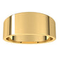 14K Yellow Gold Flat Tapered Wedding Band, 8 mm Wide