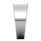Sterling Silver Flat Tapered Wedding Band, 8 mm Wide
