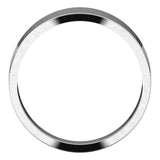 18K White Gold Flat Tapered Wedding Band, 6 mm Wide