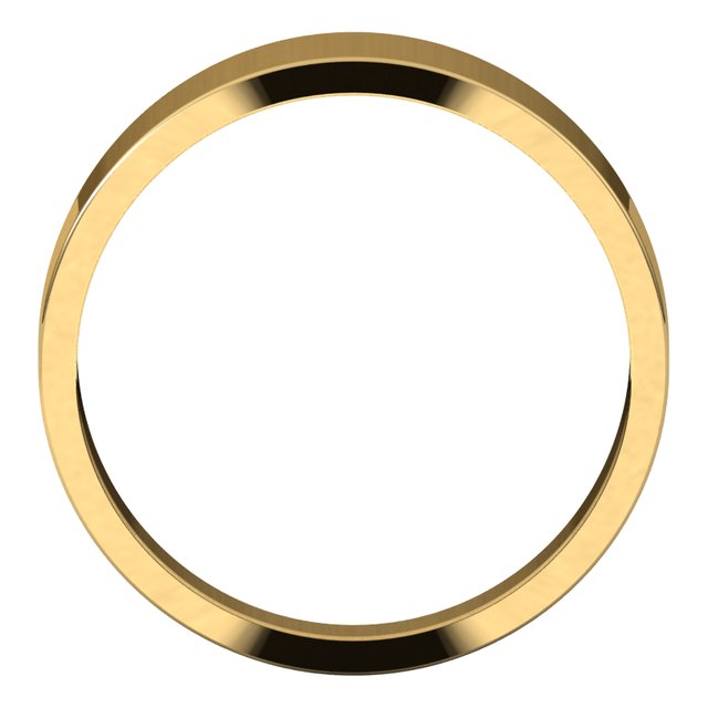 10K Yellow Gold Flat Tapered Wedding Band, 6 mm Wide