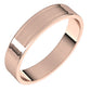 18K Rose Gold Flat Ultra-Light Wedding Band, 4 mm Wide