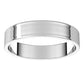 14K White Gold Flat Ultra-Light Wedding Band, 4 mm Wide