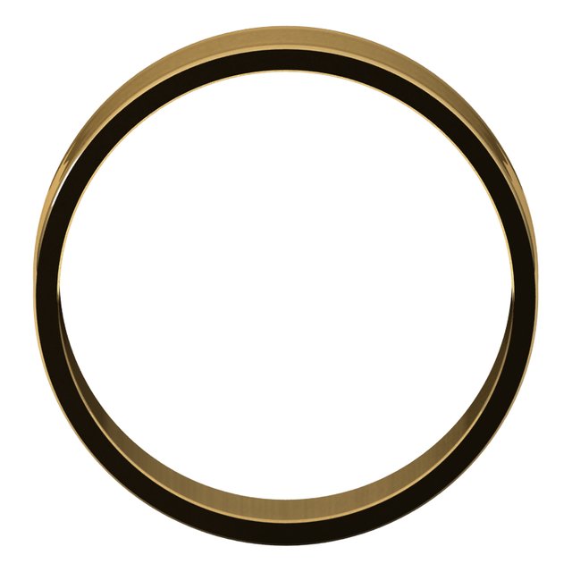 10K Yellow Gold Flat Ultra-Light Wedding Band, 6 mm Wide