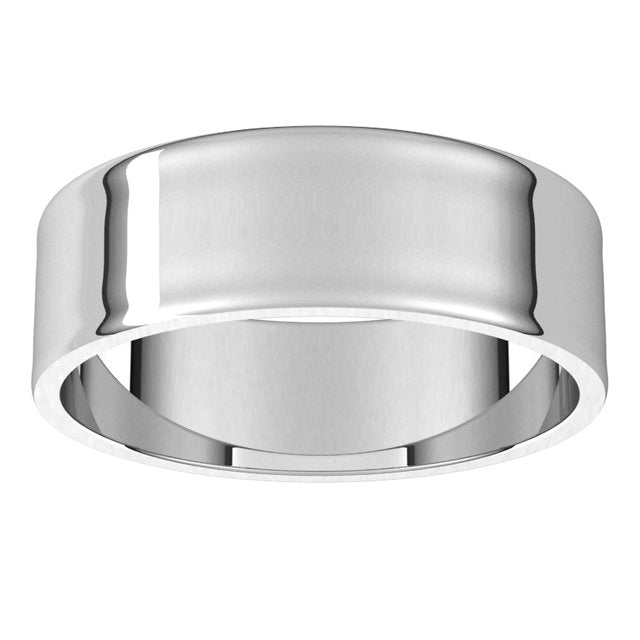 14K White Gold Flat Ultra-Light Wedding Band, 6 mm Wide