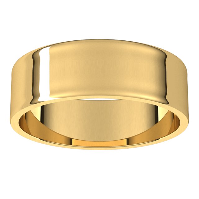 10K Yellow Gold Flat Ultra-Light Wedding Band, 6 mm Wide