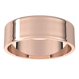18K Rose Gold Flat Ultra-Light Wedding Band, 6 mm Wide