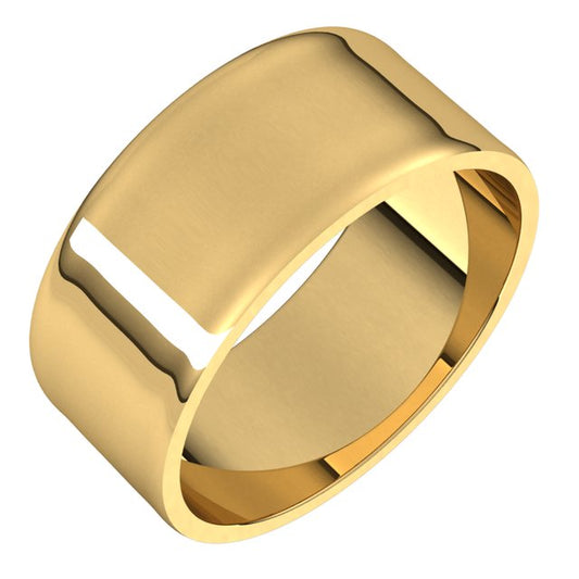 14K Yellow Gold Flat Ultra-Light Wedding Band, 8 mm Wide