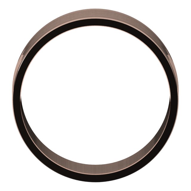 10K Rose Gold Flat Ultra-Light Wedding Band, 8 mm Wide