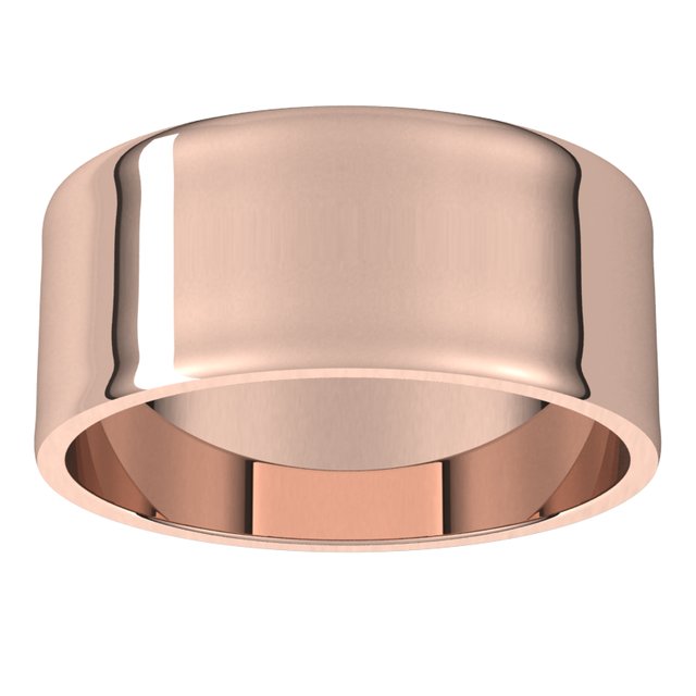 10K Rose Gold Flat Ultra-Light Wedding Band, 8 mm Wide