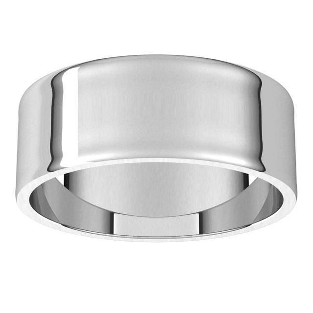 10K White Gold Flat Ultra-Light Wedding Band, 7 mm Wide