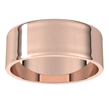 10K Rose Gold Flat Ultra-Light Wedding Band, 7 mm Wide