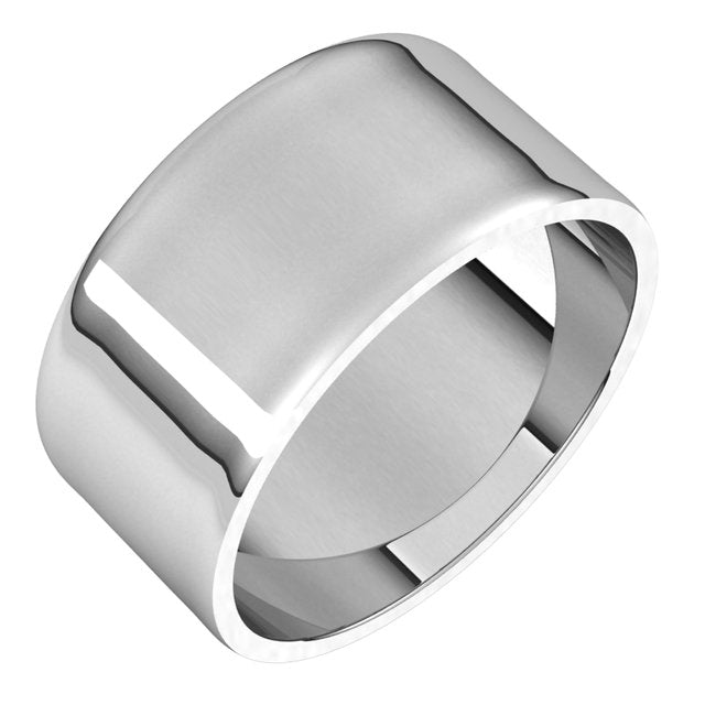 Sterling Silver Flat Ultra-Light Wedding Band, 9 mm Wide