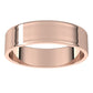 18K Rose Gold Flat Ultra-Light Wedding Band, 5 mm Wide