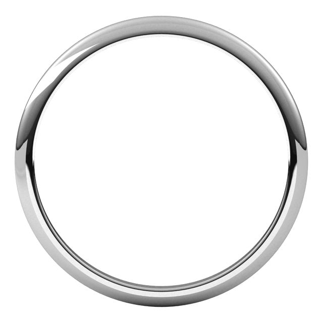 Palladium Half Round Wedding Band, 1.5 mm Wide