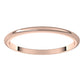 14K Rose Gold Half Round Wedding Band, 1.5 mm Wide