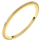 18K Yellow Gold Half Round Wedding Band, 1 mm Wide